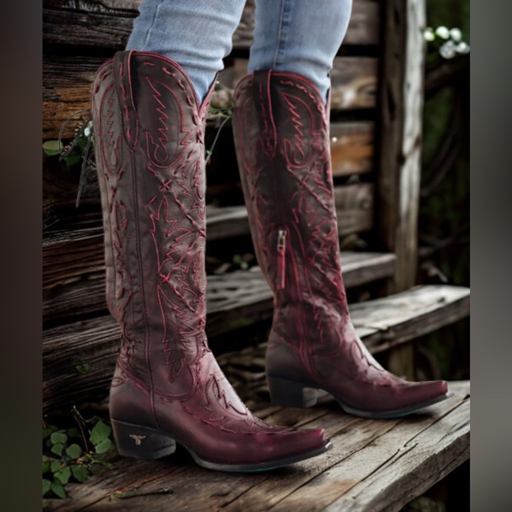 Lane reverie black cherry size 7.5 cowgirl boots - Picture 4 of 16